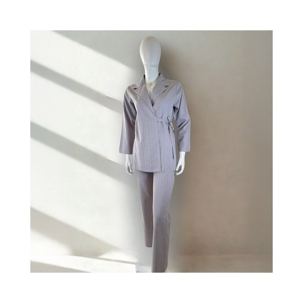 Ensemble deux pièces gris effet lin Ensemble deux pièces gris effet lin