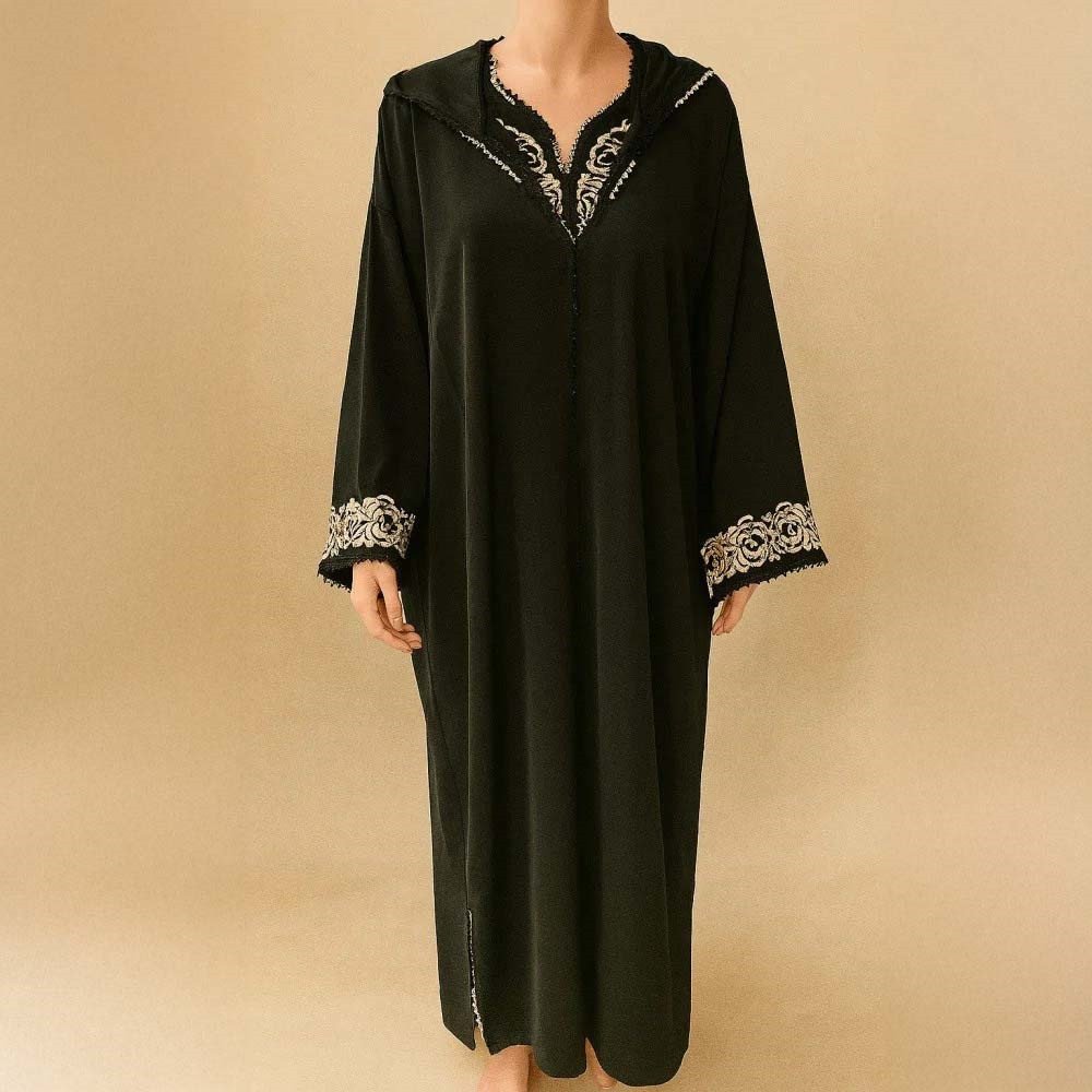 Djellaba Noire Élégance Djellaba Noire Élégance