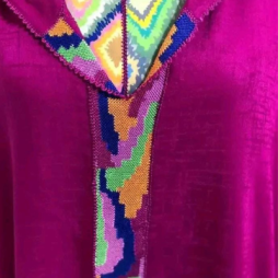 Jellaba Fuchsia à Sfifa Randa Multicolore