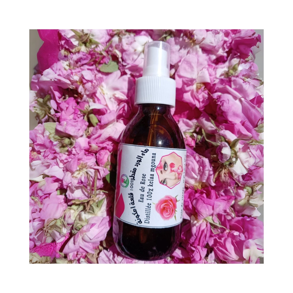 Eau de Rose Distillée 100% – Flacon Spray en Verre Eau de Rose Distillée 100% – Flacon Spray en Verre