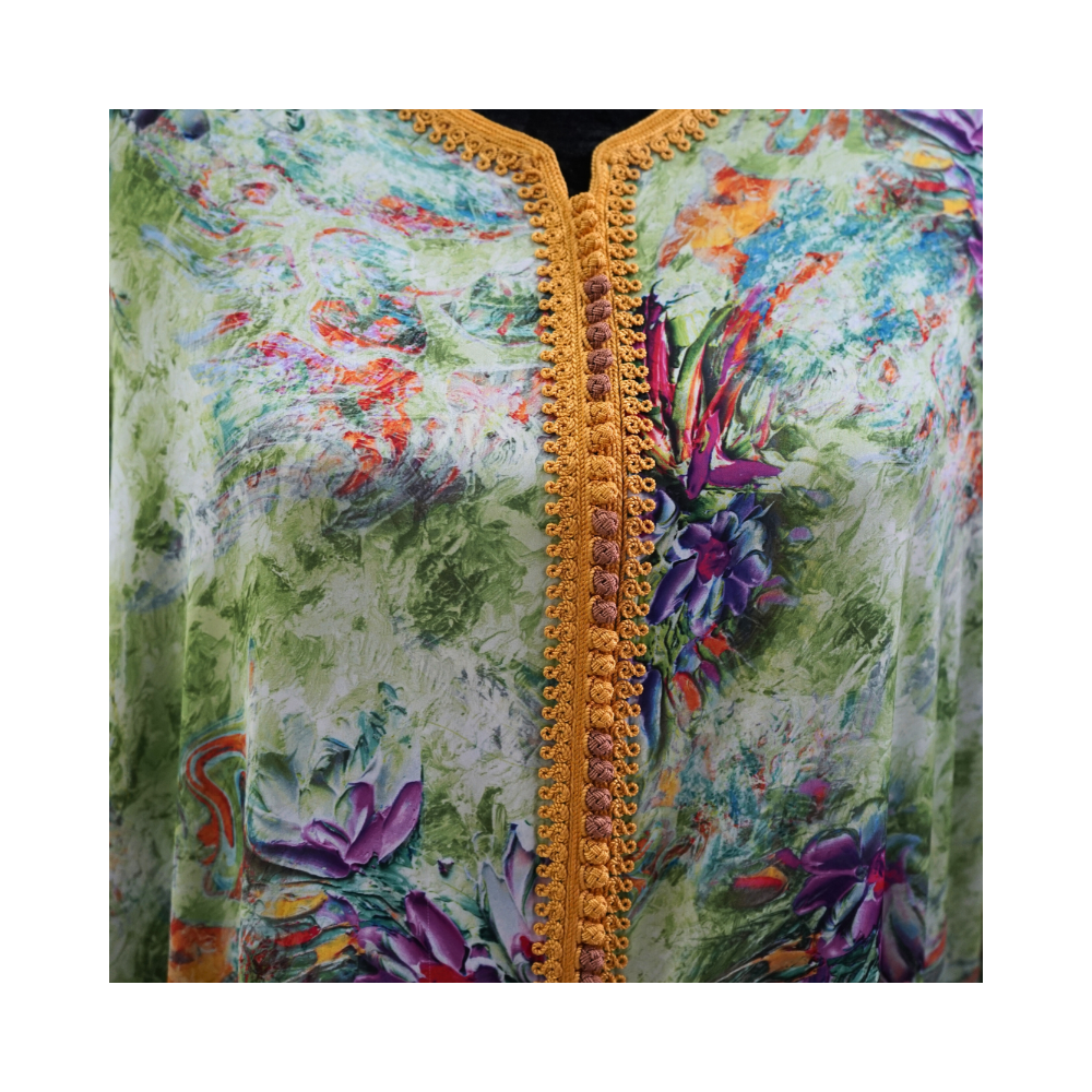 Caftan Femme à Motifs Floraux Caftan Femme à Motifs Floraux