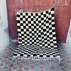 Tapis Damier Classique Noir et Blanc 1.5/1