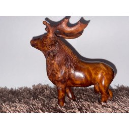 Statue de cerf, sculpture moderne, sculpture animale en bois.cadeau pour noél