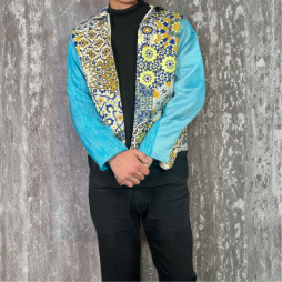Veste Artisanale Marocaine à Motifs Géométriques