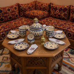 Service Marocain Traditionnel en Céramique Peinte – Élégance Artisanale