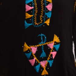 gandoura marocaine en cotton noir et broderie  gandoura marocaine en cotton noir et broderie