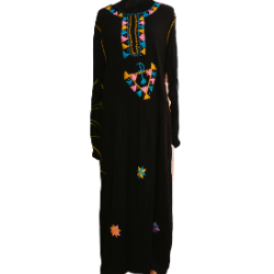 gandoura marocaine en cotton noir et broderie  gandoura marocaine en cotton noir et broderie