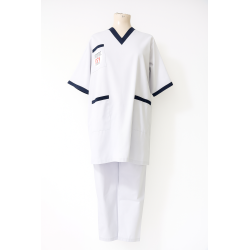 Tenue médicale professionnelle unisexe – Blanc & Bleu Marine