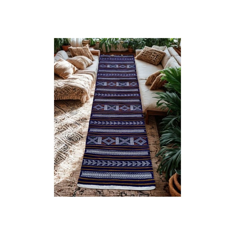 Tapis Berbère Bleu – Artisanat Marocain Tissé à la Main Tapis Berbère Bleu – Artisanat Marocain Tissé à la Main