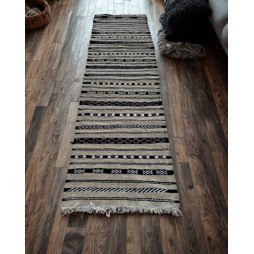 Tapis konoir – Noir & Beige Naturel