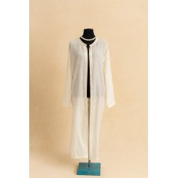Kimono Long Brodé à Fleurs 