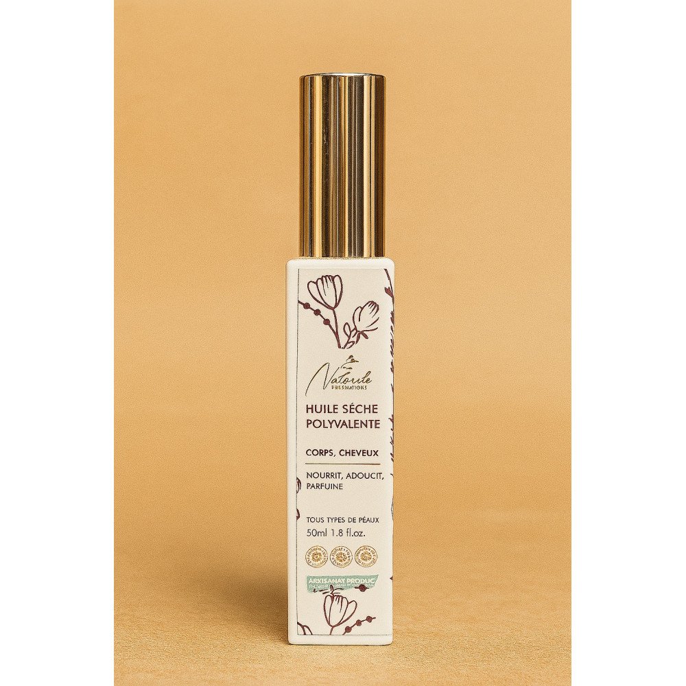 Huile Sèche Polyvalente – Corps & Cheveux – 50 ml Huile Sèche Polyvalente – Corps & Cheveux – 50 ml